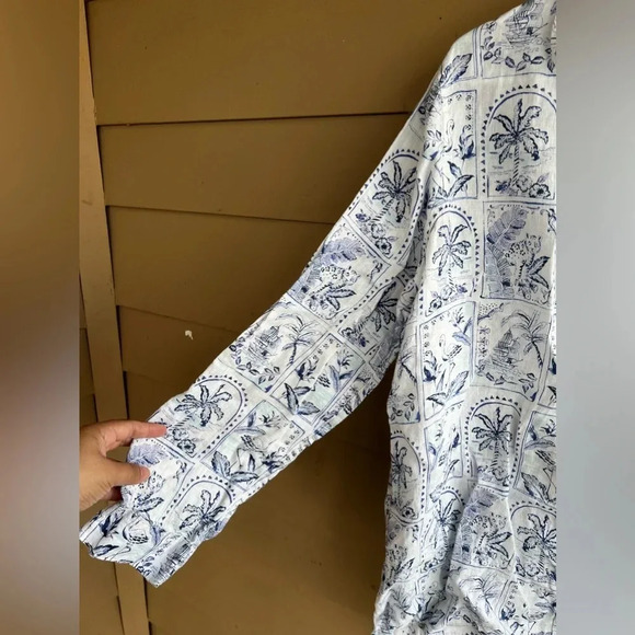 C&C California  Button Down Shirt - Size L - Beach, Summer, 100% Linen - Picture 2 of 4